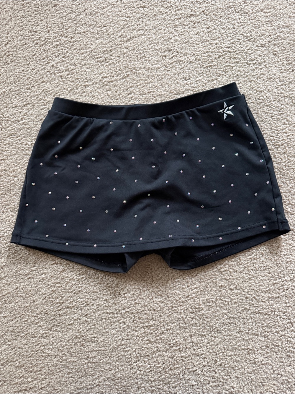 Rebel Athletic Black Women's Active Skort with Sparkle Studs Adult Small